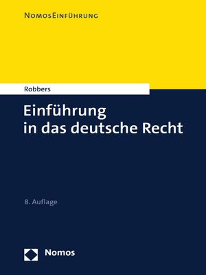 cover image of Einführung in das deutsche Recht
